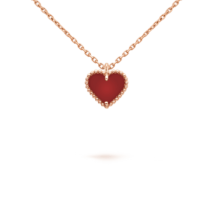 [Echo Fine ]SWEET CLOVER CARNELIAN HEART NECKLACE