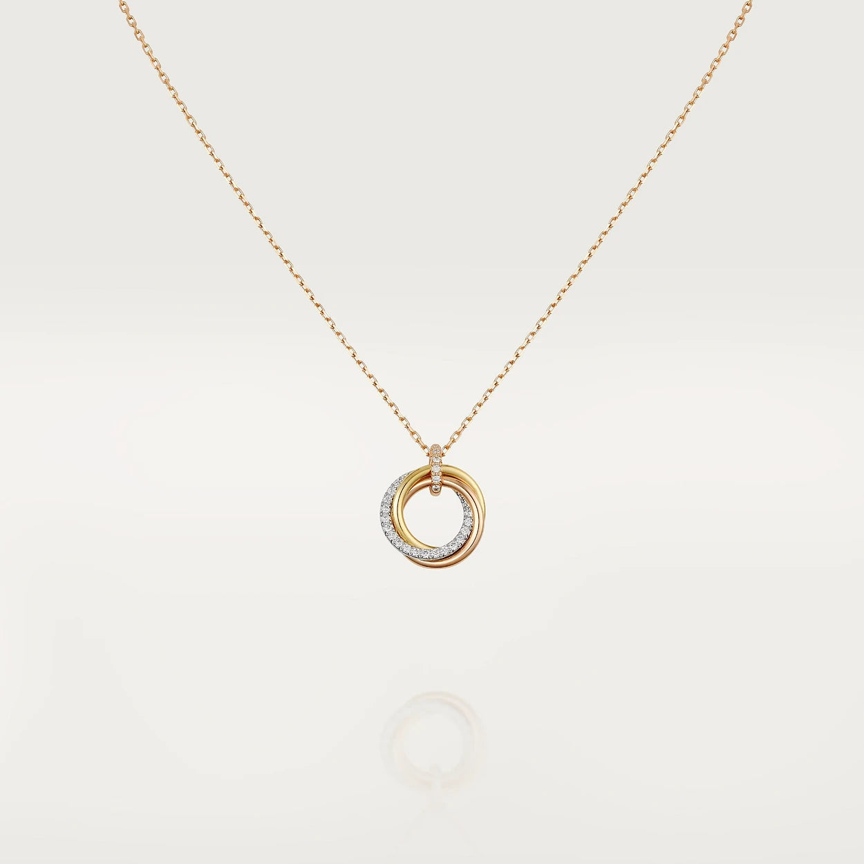 [Echo Fine ]TRINITY NECKLACE SILVER GOLD PINK GOLD DIAMONDS