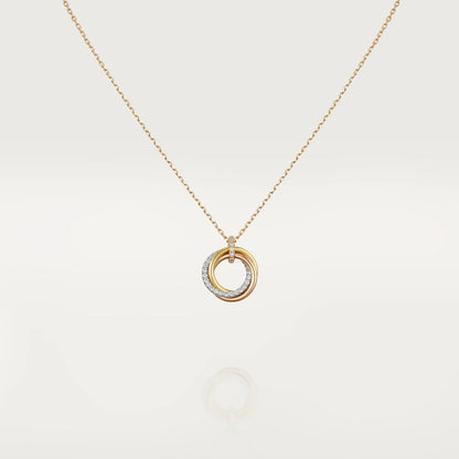 [Echo Fine ]TRINITY NECKLACE SILVER GOLD PINK GOLD DIAMONDS