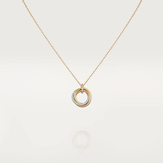 [Echo Fine ]TRINITY NECKLACE SILVER GOLD PINK GOLD DIAMONDS