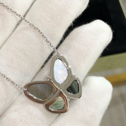 [Echo Fine ]LARGE BUTTERFLY SILVER PENDANT DIAMOND NECKLACE