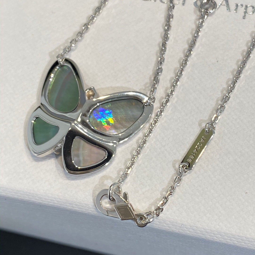[Echo Fine ]LARGE BUTTERFLY SILVER PENDANT DIAMOND NECKLACE