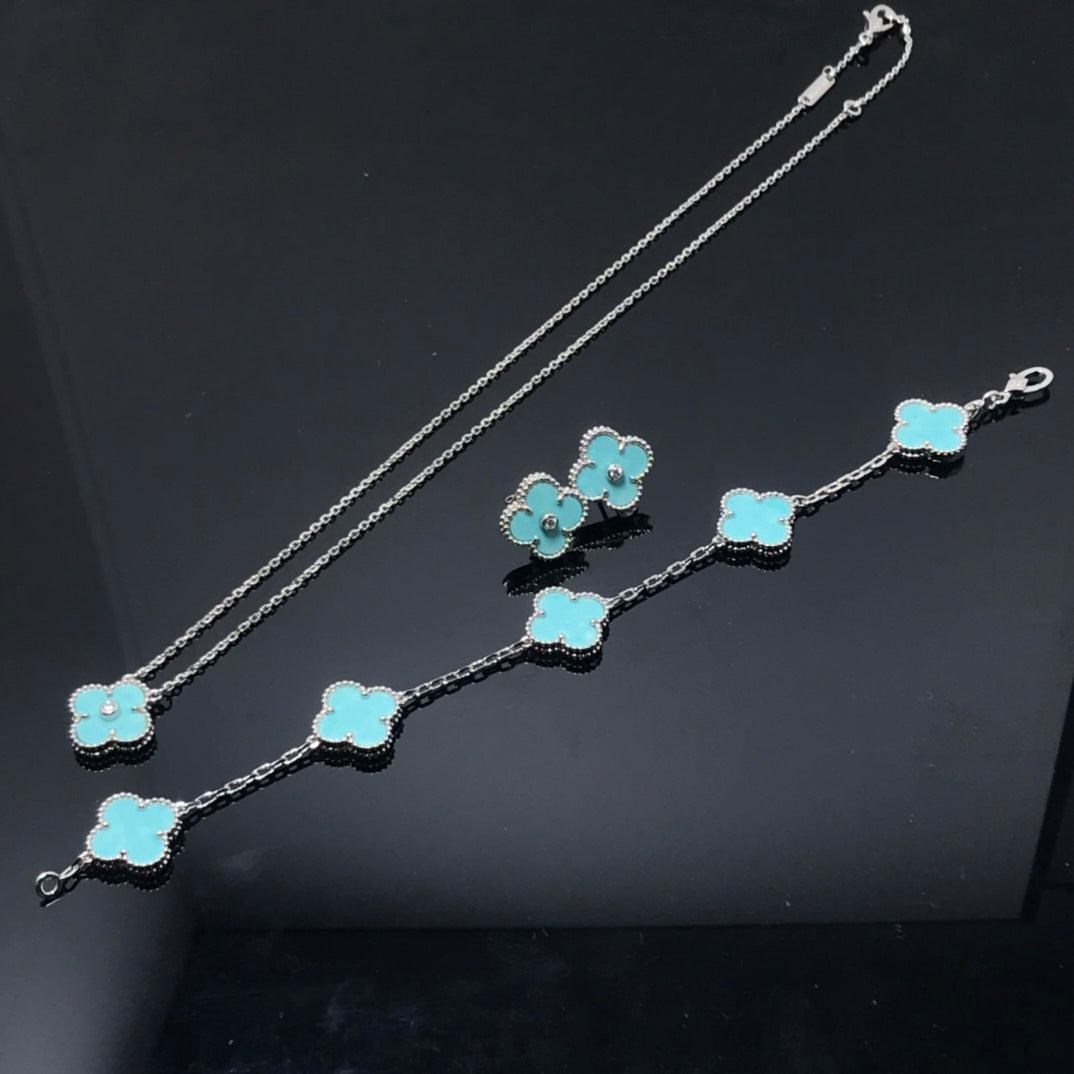 [Echo Fine ]CLOVER 1 DIAMOND BLUE SKY SILVER EARRINGS