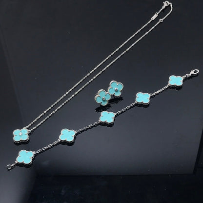 [Echo Fine ]CLOVER 1 DIAMOND BLUE SKY SILVER EARRINGS