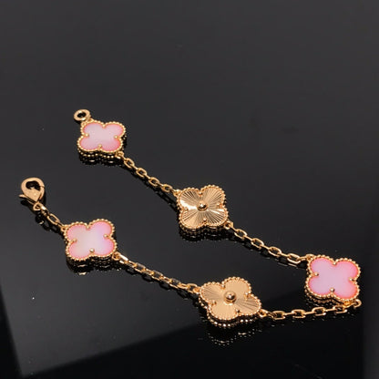 [Echo Fine ]CLOVER BRACELET 5 MOTIF PINK AND PINK GOLD