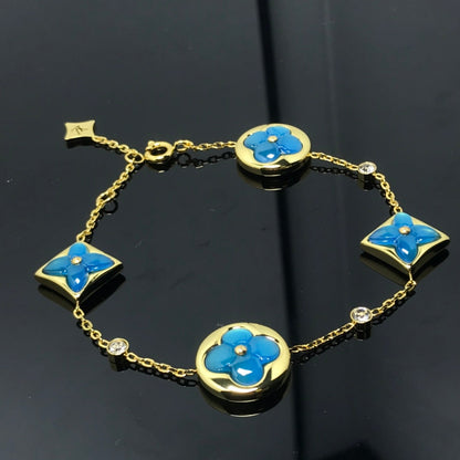 [Echo Fine ]STAR AND SUN 4 MOTIF BLUE BRACELET