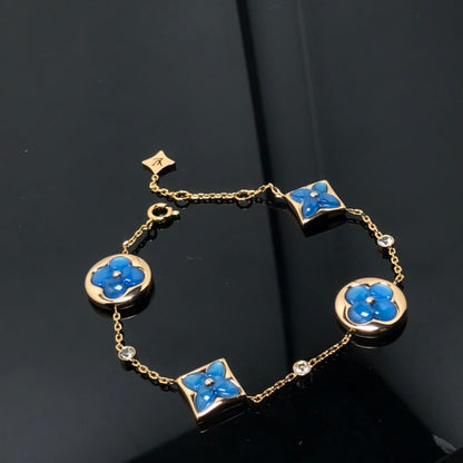 [Echo Fine ]STAR AND SUN 4 MOTIF BLUE BRACELET