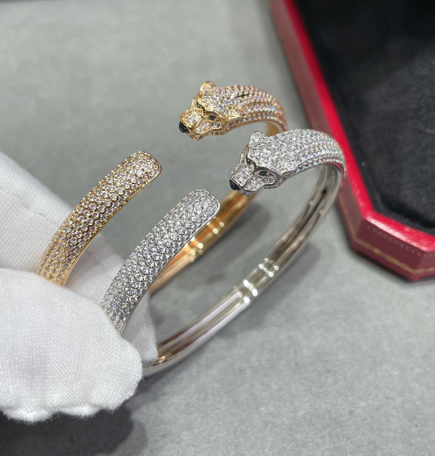 [Echo Fine ]PANTHERE FULL DIAMOND OPEN BRACELET