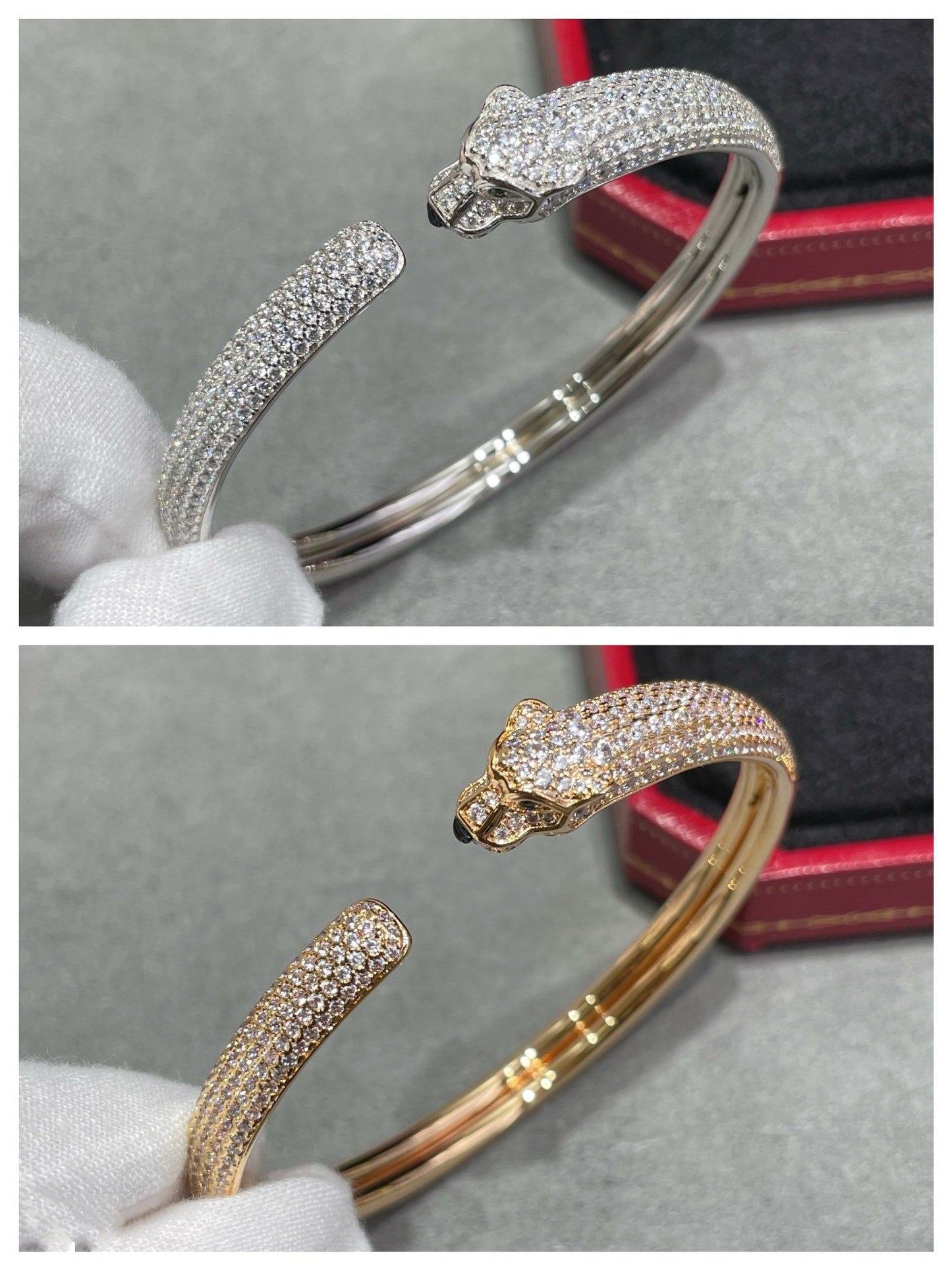 [Echo Fine ]PANTHERE FULL DIAMOND OPEN BRACELET