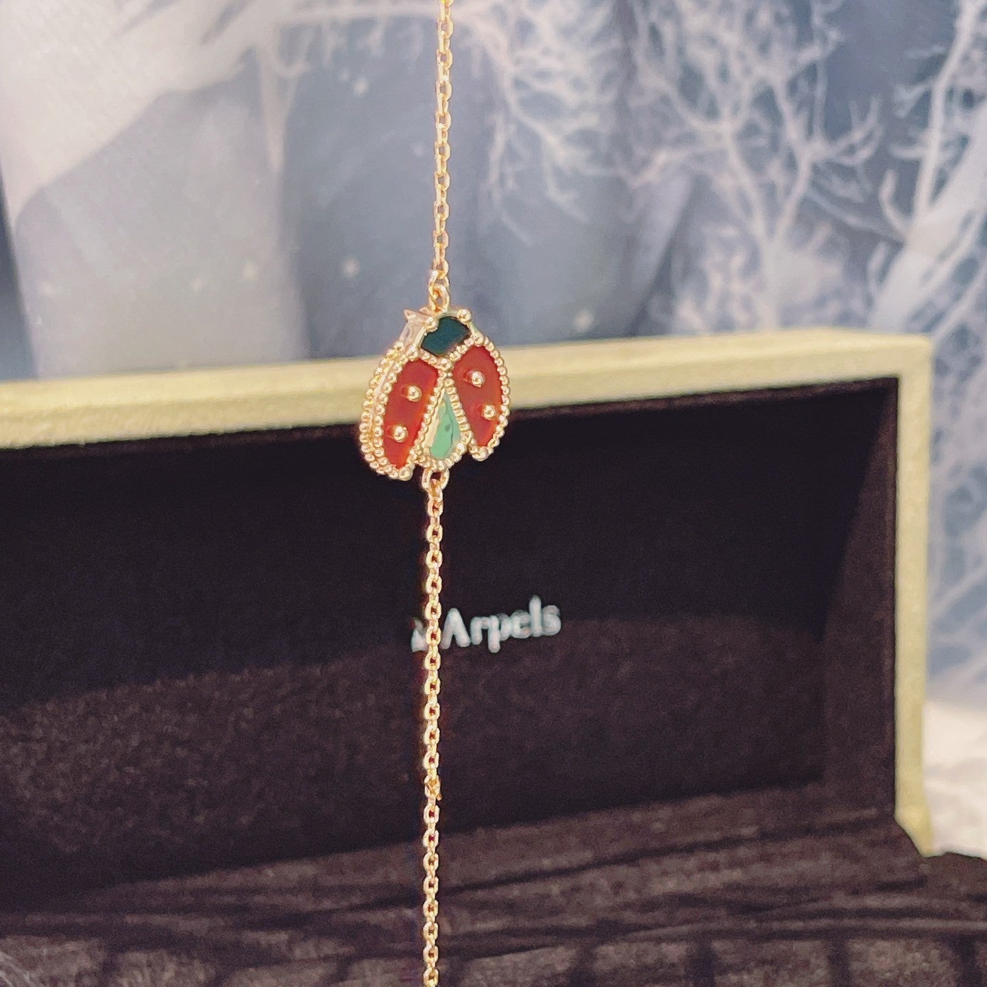 [Echo Fine ]LUCKY SPRING 1 MOTIF PINK GOLD BRACELET