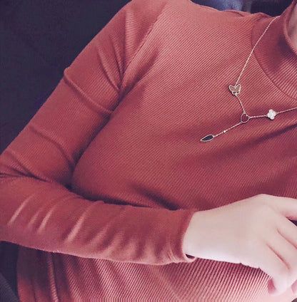 [Echo Fine ]LUCKY SPRING 4 MOTIFS ROSE GOLD NECKLACE