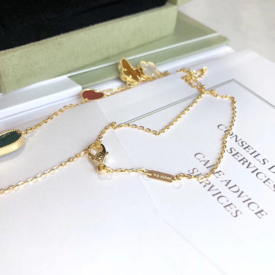 [Echo Fine ]LUCKY SPRING 4 MOTIFS ROSE GOLD NECKLACE