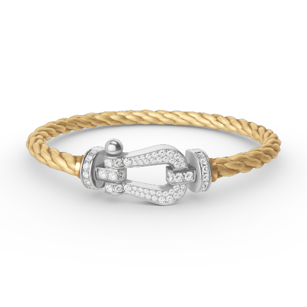 [Echo Fine ]FORCE LARGE HORSESHOE FULL DIAMOND BRACELET SILVER
