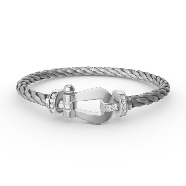 [Echo Fine ]FORCE LARGE HORSESHOE HALF DIAMOND BRACELET SILVER