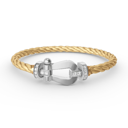 [Echo Fine ]FORCE LARGE HORSESHOE HALF DIAMOND BRACELET SILVER