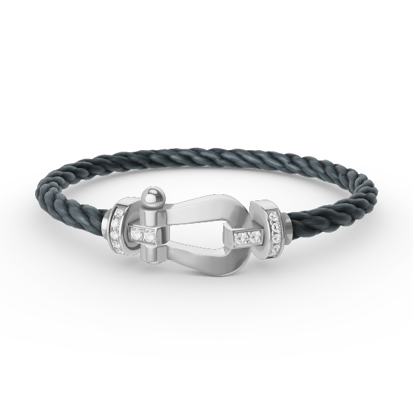 [Echo Fine ]FORCE LARGE HORSESHOE HALF DIAMOND BRACELET SILVER