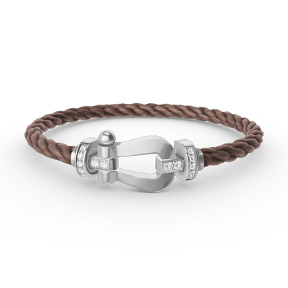 [Echo Fine ]FORCE LARGE HORSESHOE HALF DIAMOND BRACELET SILVER
