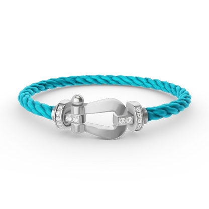 [Echo Fine ]FORCE LARGE HORSESHOE HALF DIAMOND BRACELET SILVER