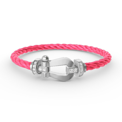 [Echo Fine ]FORCE LARGE HORSESHOE HALF DIAMOND BRACELET SILVER