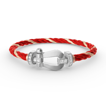 [Echo Fine ]FORCE LARGE HORSESHOE HALF DIAMOND BRACELET SILVER