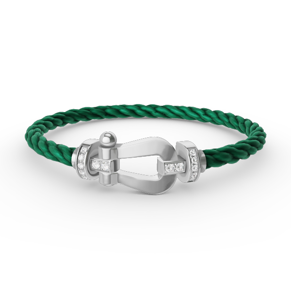 [Echo Fine ]FORCE LARGE HORSESHOE HALF DIAMOND BRACELET SILVER