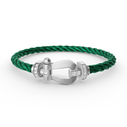 [Echo Fine ]FORCE LARGE HORSESHOE HALF DIAMOND BRACELET SILVER