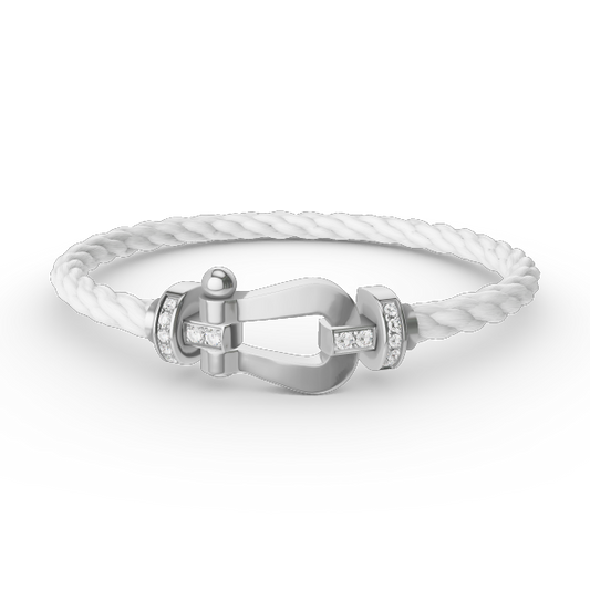 [Echo Fine ]FORCE LARGE HORSESHOE HALF DIAMOND BRACELET SILVER