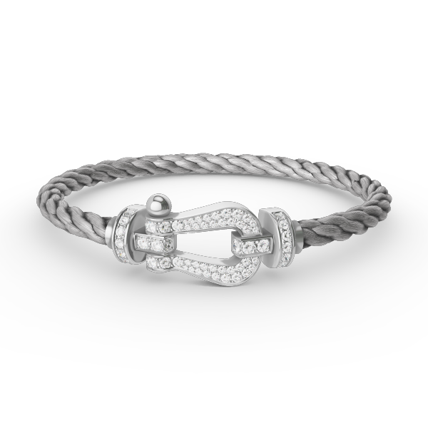 [Echo Fine ]FORCE LARGE HORSESHOE FULL DIAMOND BRACELET SILVER