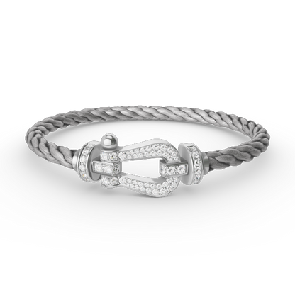 [Echo Fine ]FORCE LARGE HORSESHOE FULL DIAMOND BRACELET SILVER