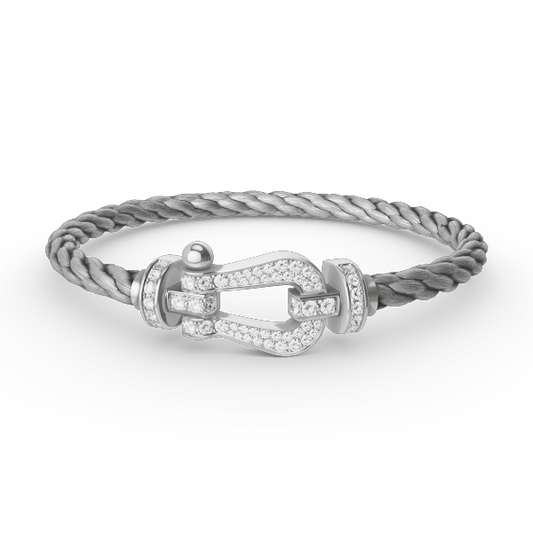[Echo Fine ]FORCE LARGE HORSESHOE FULL DIAMOND BRACELET SILVER