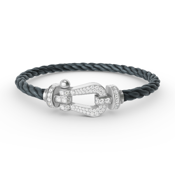[Echo Fine ]FORCE LARGE HORSESHOE FULL DIAMOND BRACELET SILVER