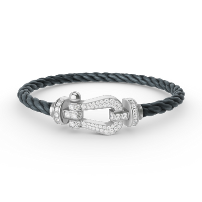 [Echo Fine ]FORCE LARGE HORSESHOE FULL DIAMOND BRACELET SILVER