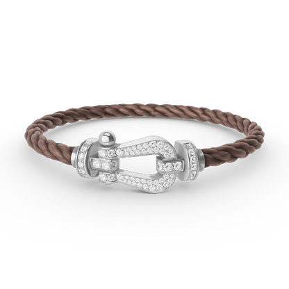 [Echo Fine ]FORCE LARGE HORSESHOE FULL DIAMOND BRACELET SILVER