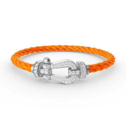[Echo Fine ]FORCE LARGE HORSESHOE FULL DIAMOND BRACELET SILVER