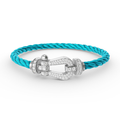 [Echo Fine ]FORCE LARGE HORSESHOE FULL DIAMOND BRACELET SILVER