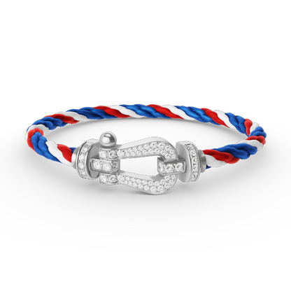 [Echo Fine ]FORCE LARGE HORSESHOE FULL DIAMOND BRACELET SILVER