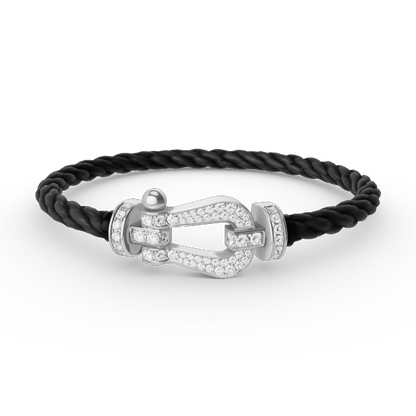 [Echo Fine ]FORCE LARGE HORSESHOE FULL DIAMOND BRACELET SILVER
