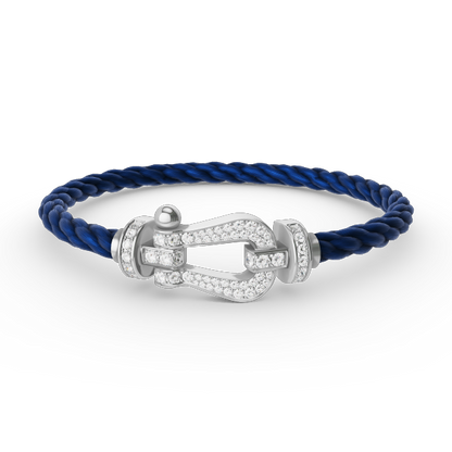 [Echo Fine ]FORCE LARGE HORSESHOE FULL DIAMOND BRACELET SILVER