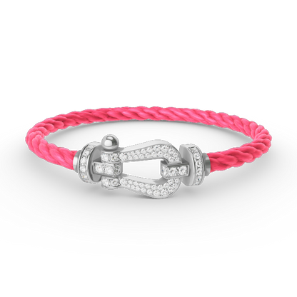 [Echo Fine ]FORCE LARGE HORSESHOE FULL DIAMOND BRACELET SILVER