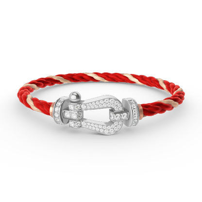 [Echo Fine ]FORCE LARGE HORSESHOE FULL DIAMOND BRACELET SILVER