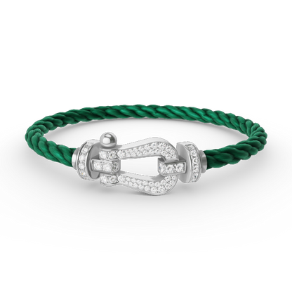 [Echo Fine ]FORCE LARGE HORSESHOE FULL DIAMOND BRACELET SILVER