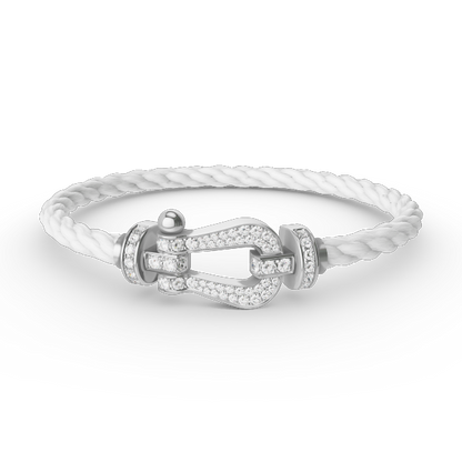 [Echo Fine ]FORCE LARGE HORSESHOE FULL DIAMOND BRACELET SILVER